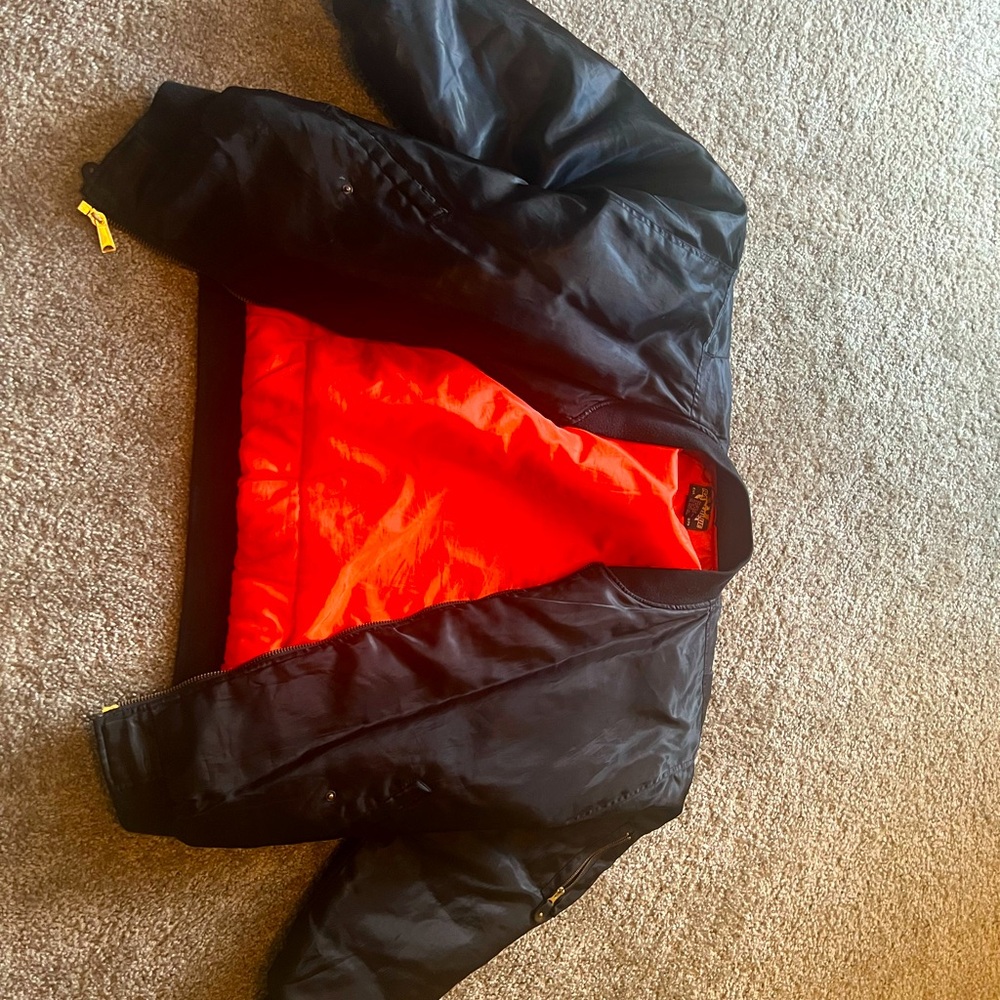 Men’s raw blue 90’s vintage bomber jacket
